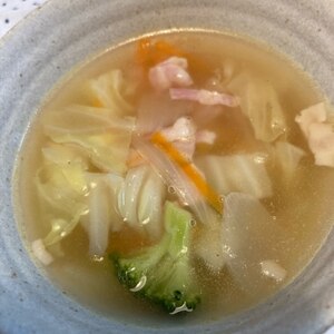 ソーセージと野菜のコンソメスープ
